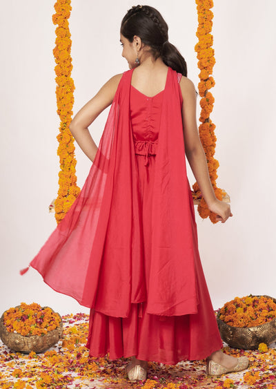 Rani Pink Chinnon Gharara Set