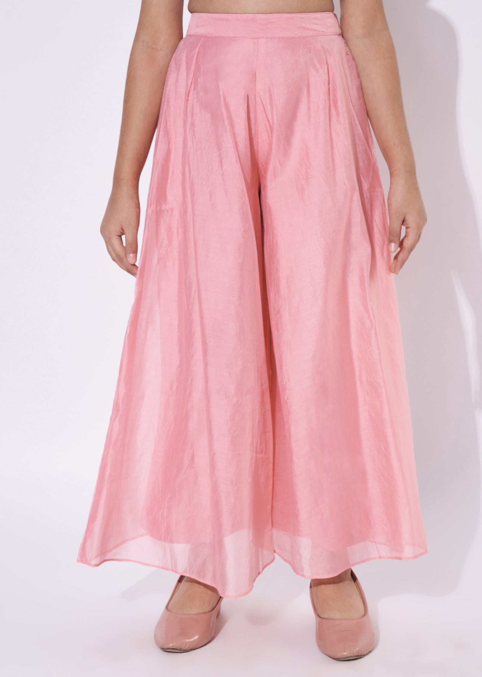 Pink Silk Anarkali Set - Long