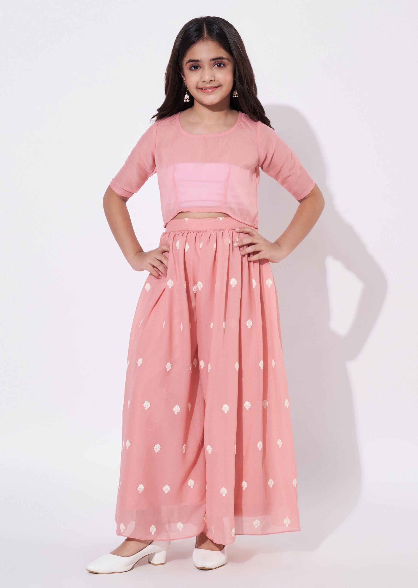 Light Pink Georgette Gharara Set