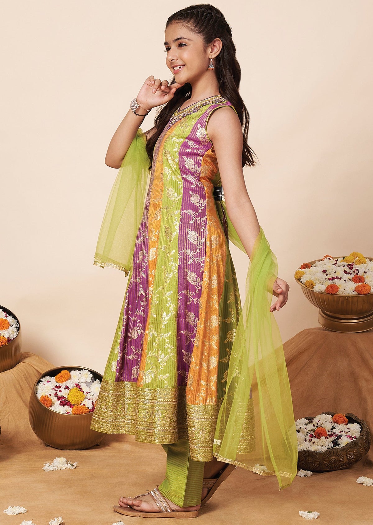 Multi Banaras Girls Anarkali