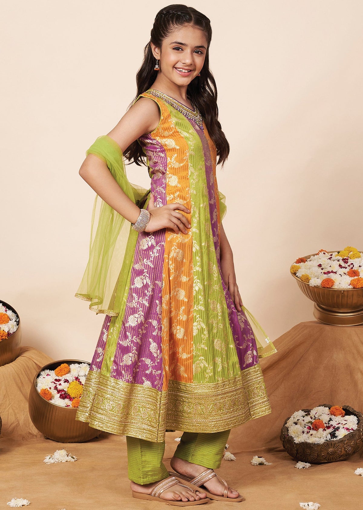 Multi Banaras Girls Anarkali