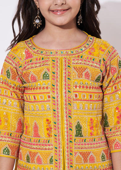 Yellow Georgette Gharara Set