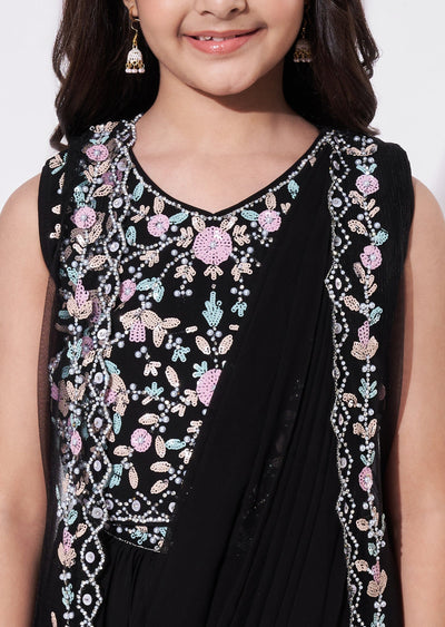 Black  Georgette Lehenga