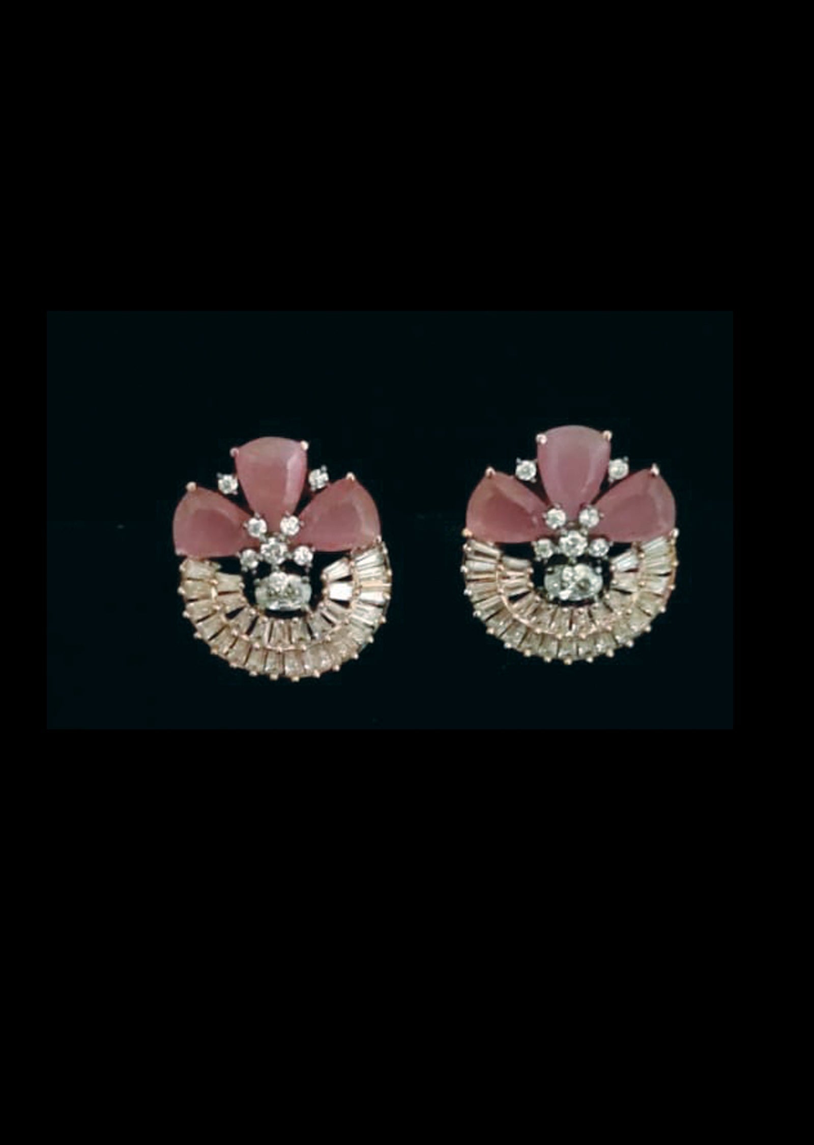 Mint Pink Brass Earring