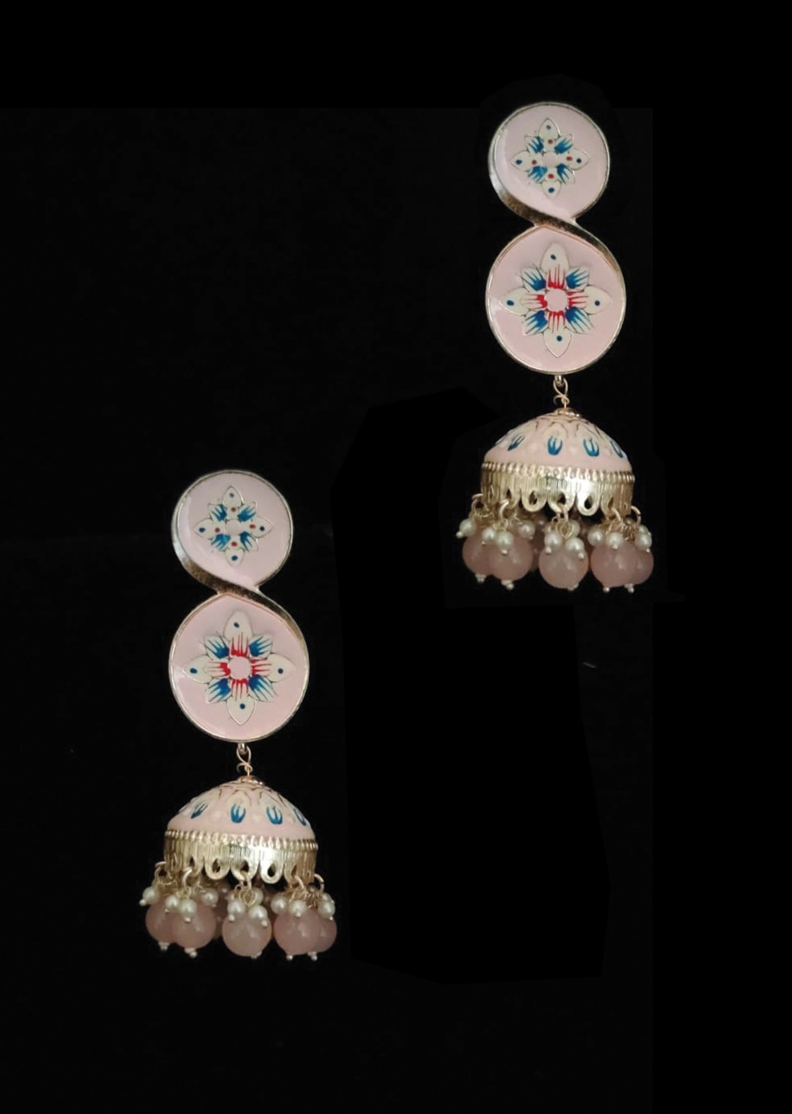 Light pink Brass Earring