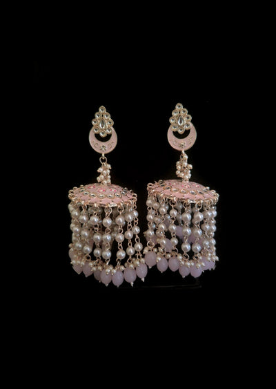 Mint Pink Brass Earring