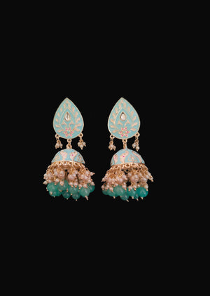 Mint Blue Brass Earring