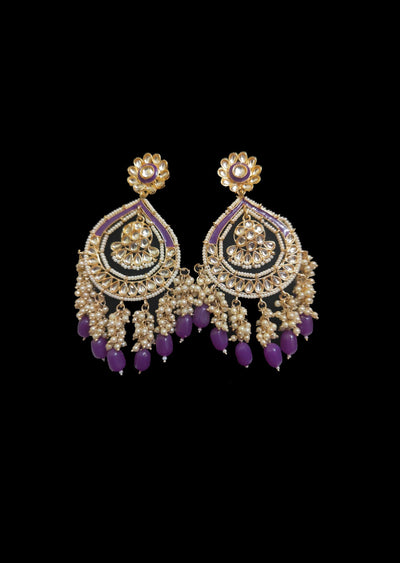 Purple Brass Earring