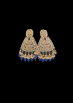 Navy Blue Brass Earring