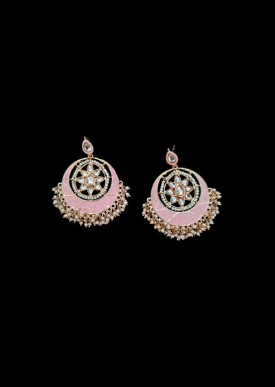 Pink Brass Earring