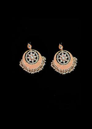 Mint Salmon Brass Earring