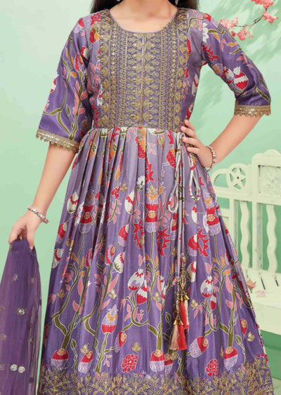 Lavender Chinnon Sequins Anarkali