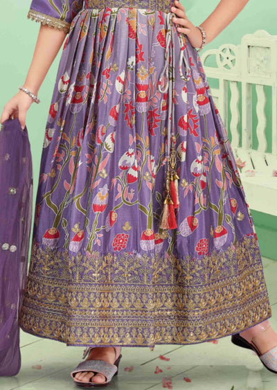 Lavender Chinnon Sequins Anarkali