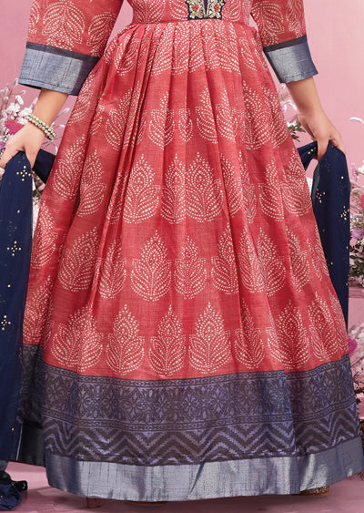 Pink Silk Kids Anarkali