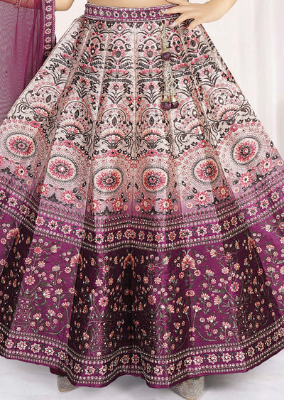 Purple Silk Kids lehenga