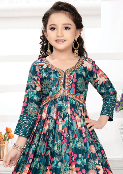 Rama Green Chinnon Kids Alia Cut Gown