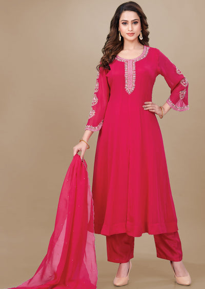 Rani Pink Georgette Anarkali