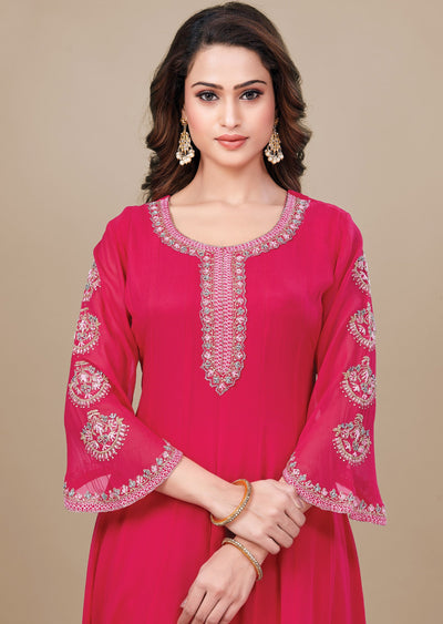 Rani Pink Georgette Anarkali