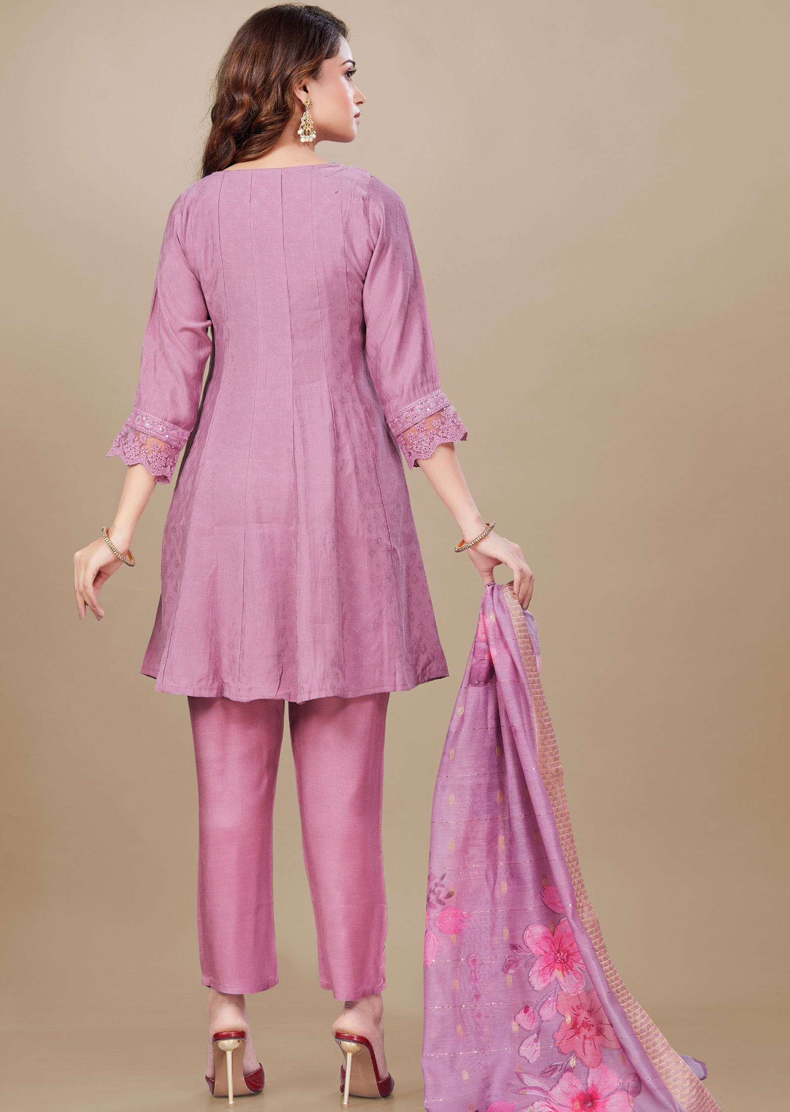 Lavender Modal Silk Anarkali