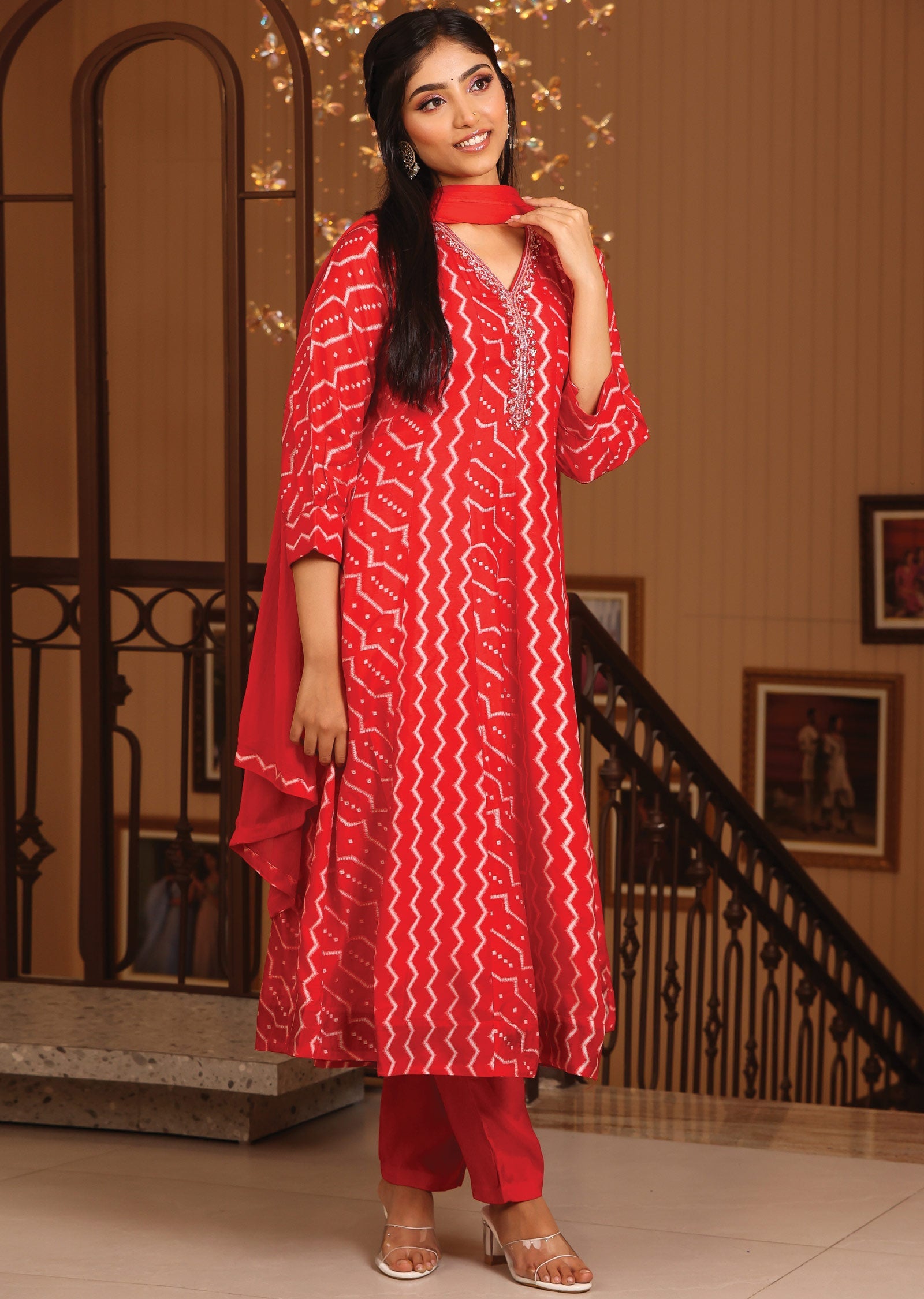 Red Silk Anarkali Suit