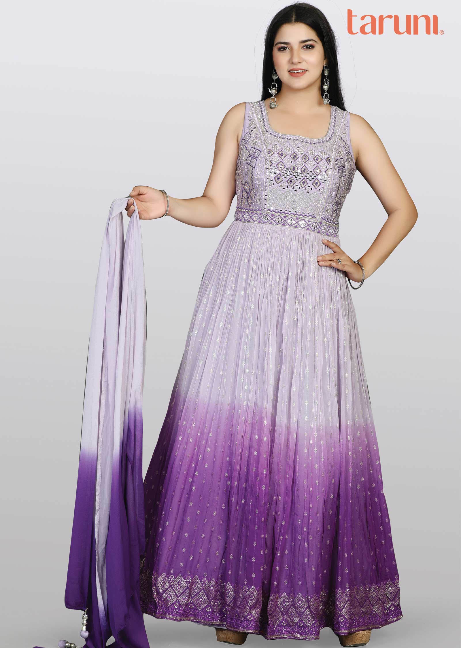 Lavender Georgette Anarkali