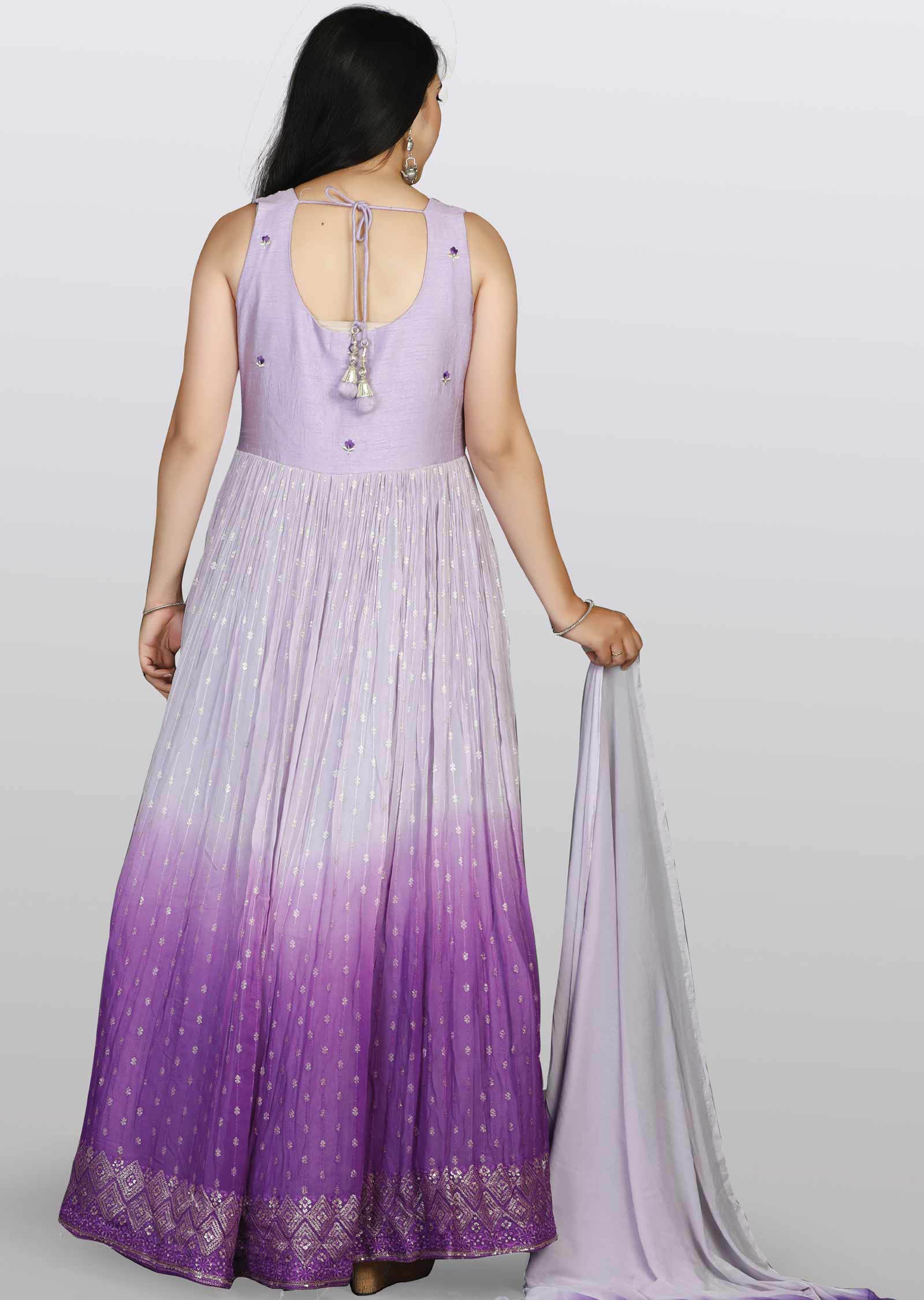 Lavender Georgette Anarkali