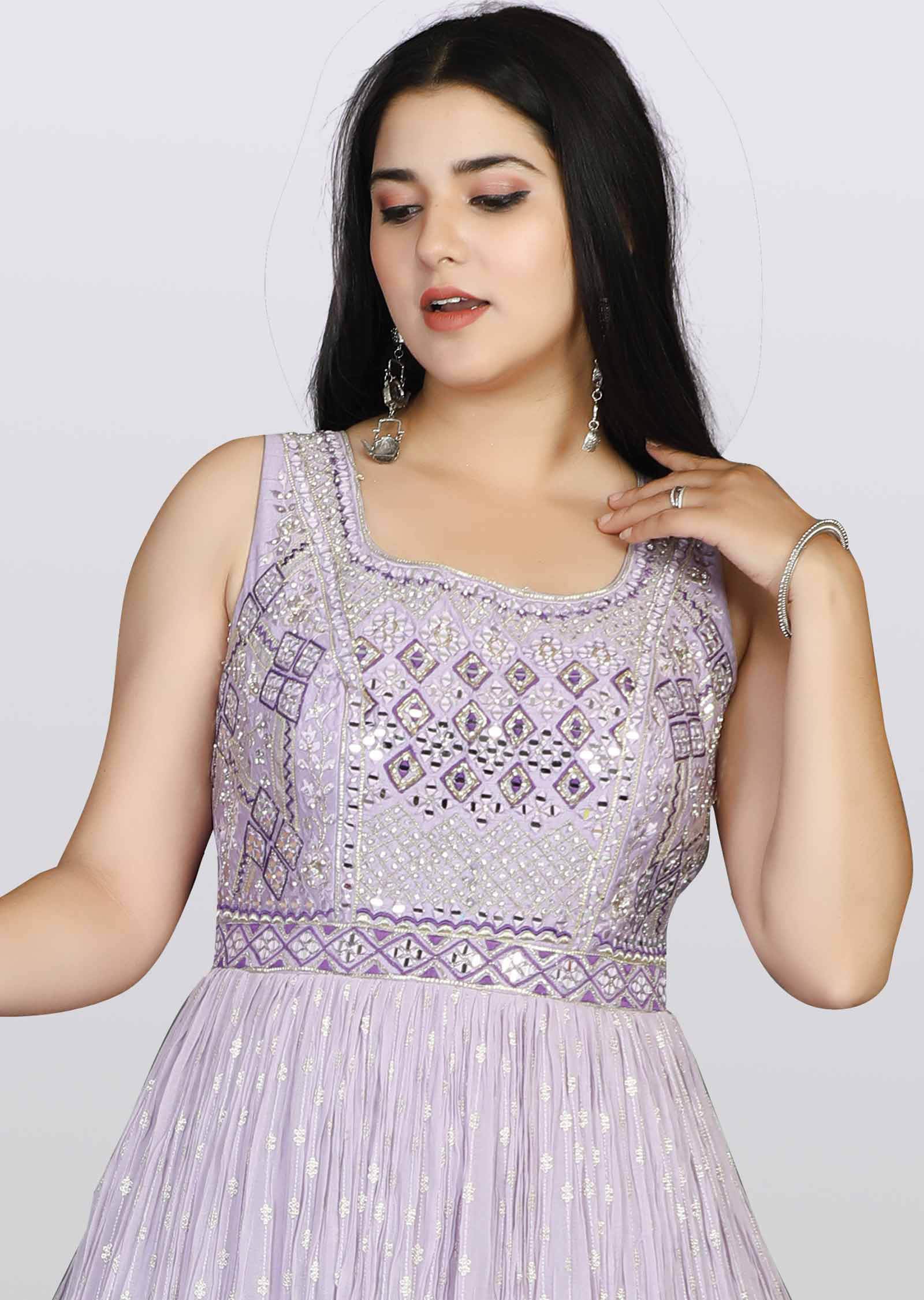 Lavender Georgette Anarkali