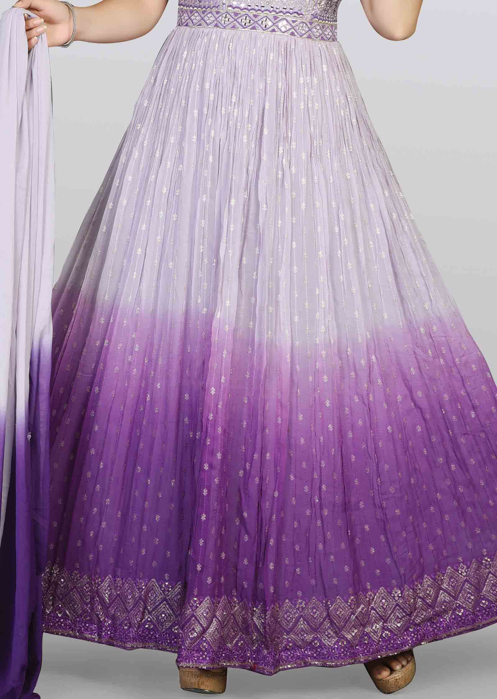 Lavender Georgette Anarkali