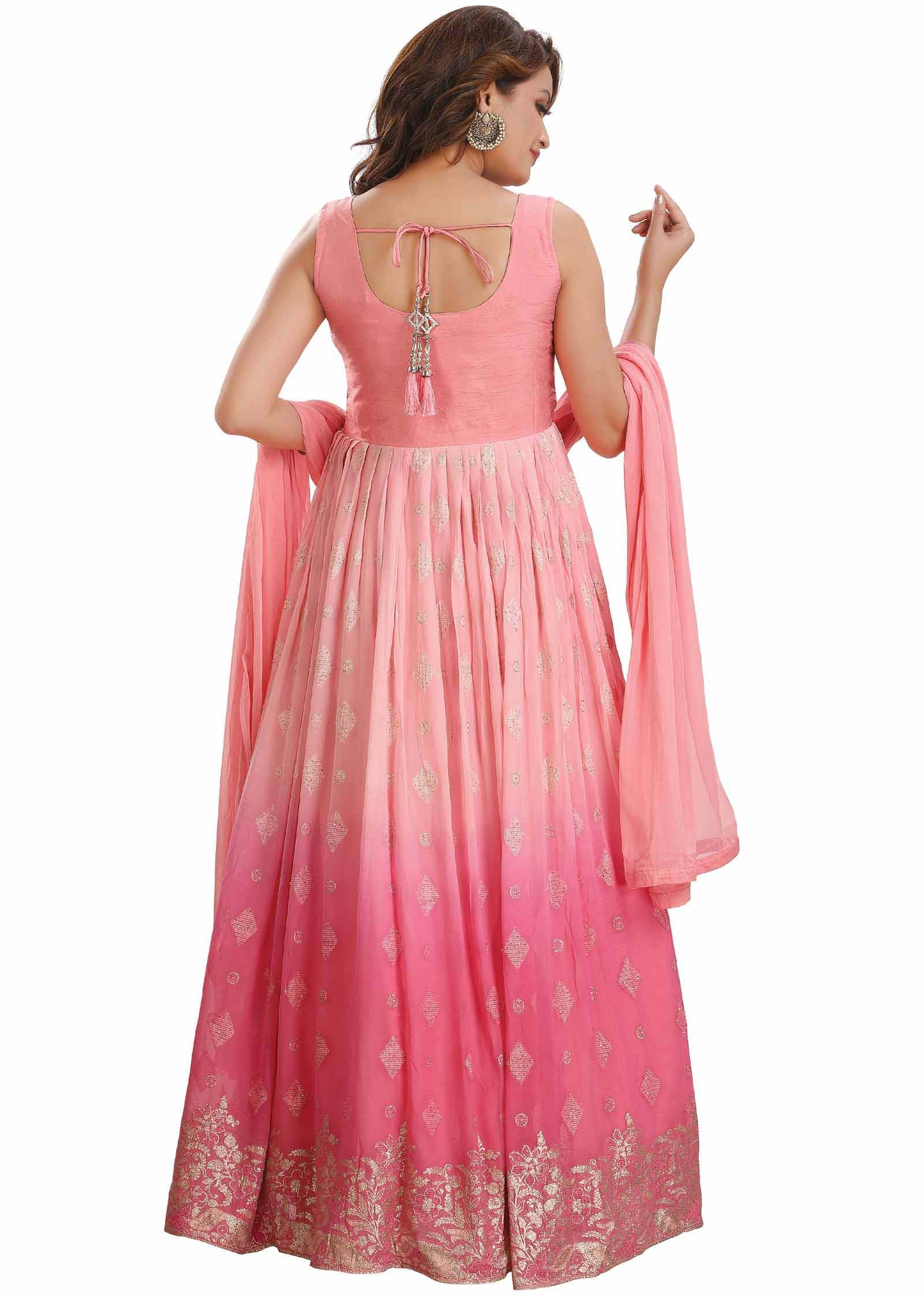 Light Pink Georgette Embroidered Anarkali