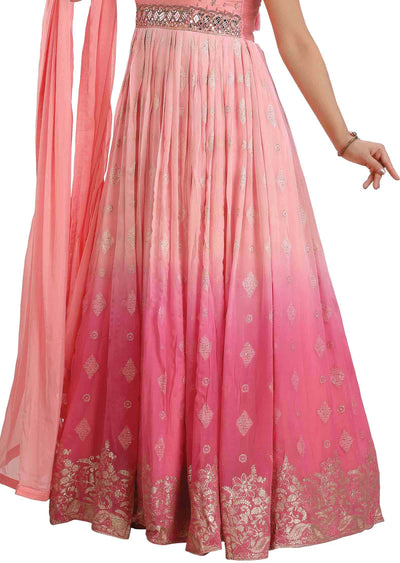 Light Pink Georgette Embroidered Anarkali