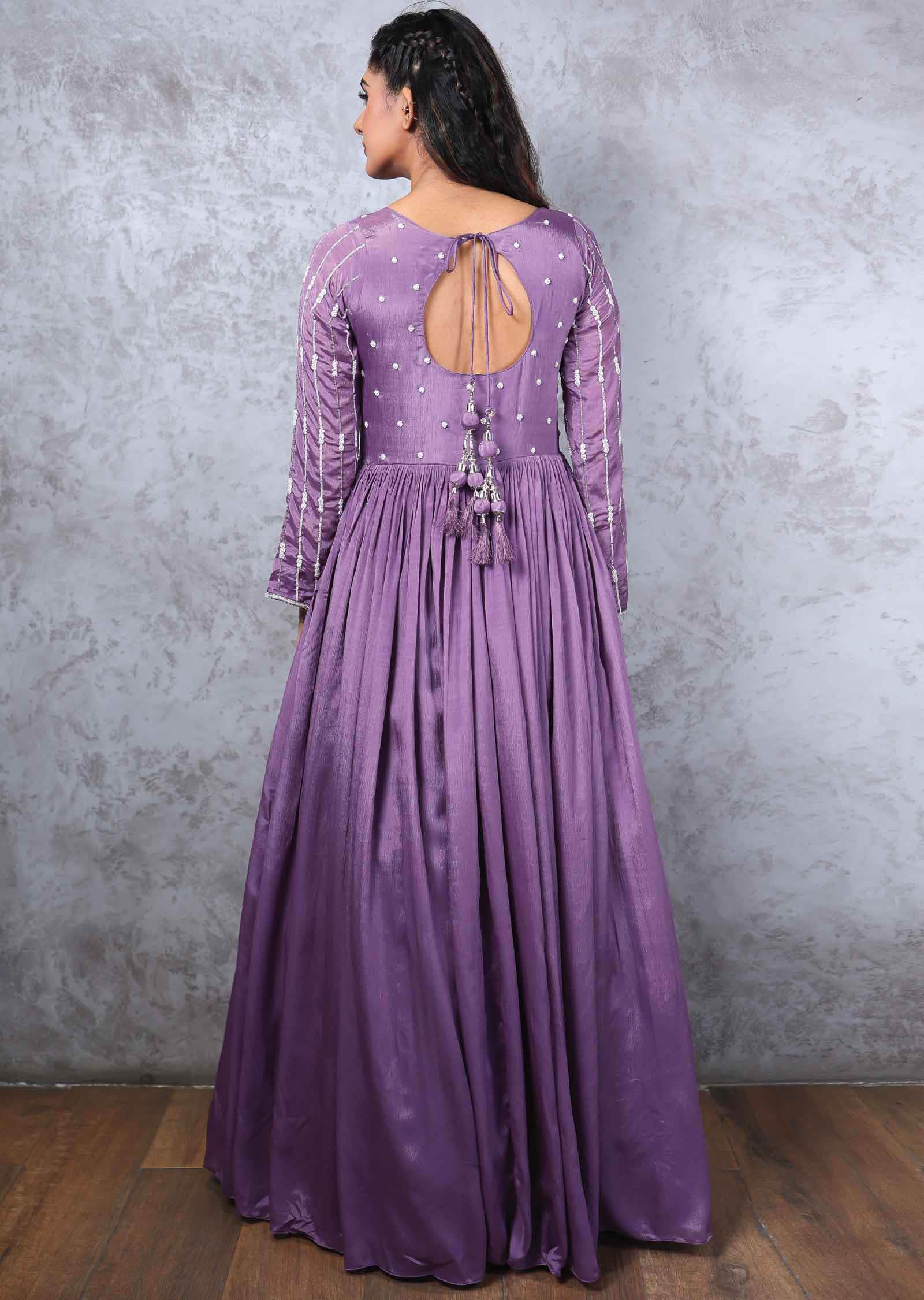 Lavender Chinnon Alia cut Anarkali