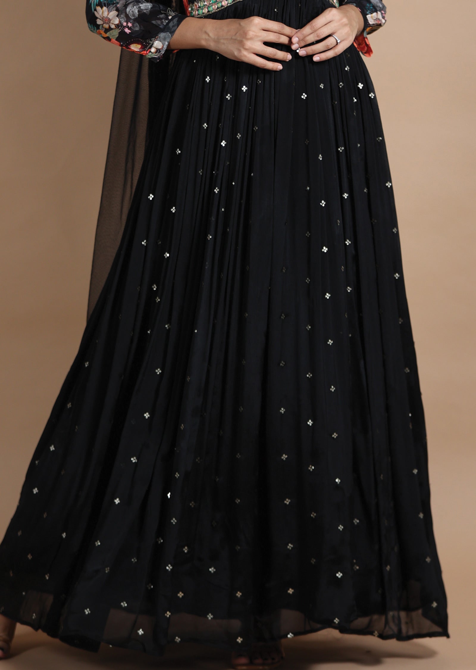 Black Chinnon Anarkali