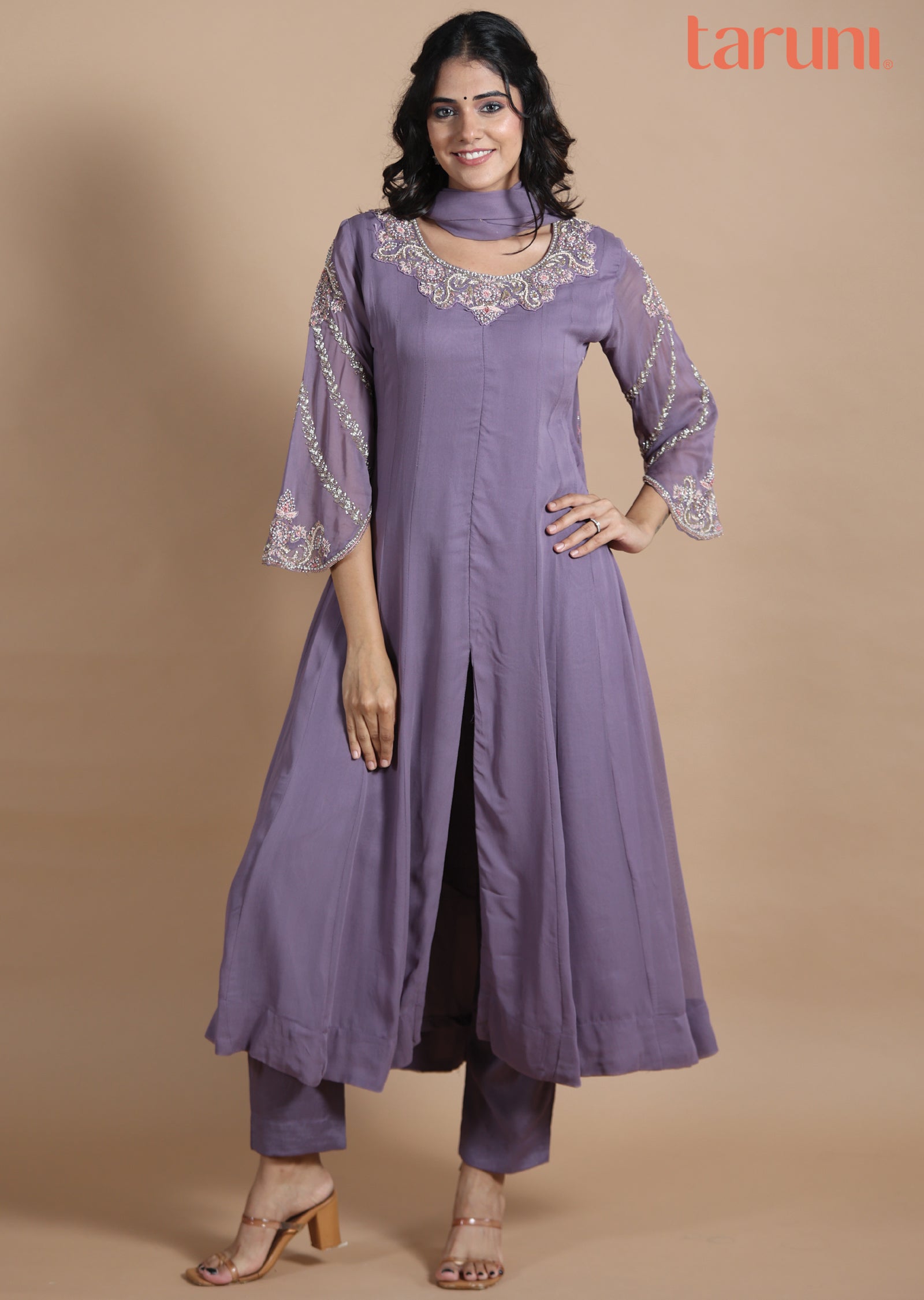 Mauve Georgette Anarkali