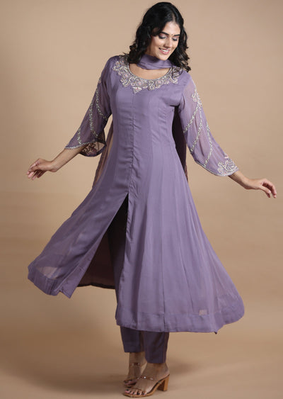 Mauve Georgette Anarkali