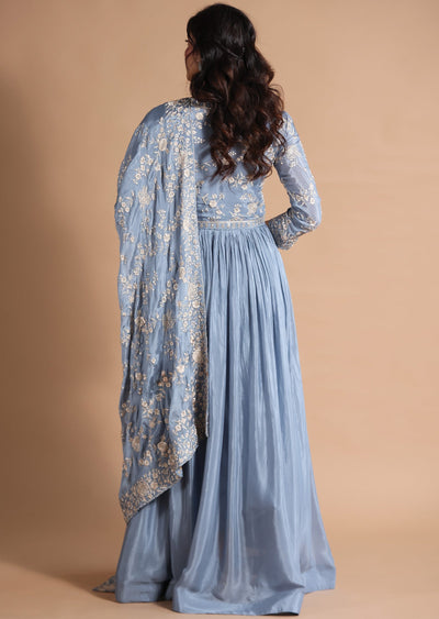 Grey Chinnon Anarkali