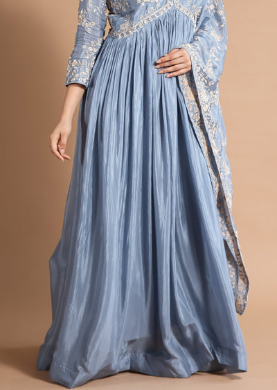 Grey Chinnon Anarkali