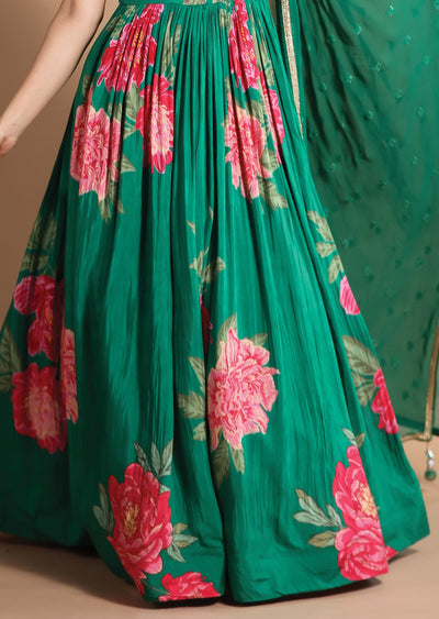 Green Modal Anarkali