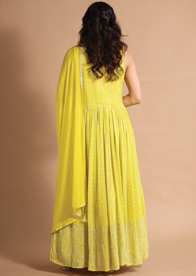 Yellow Georgette Anarkali