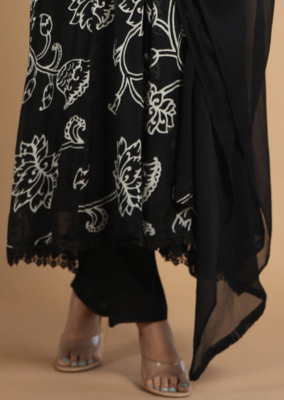 Black Chinnon Anarkali