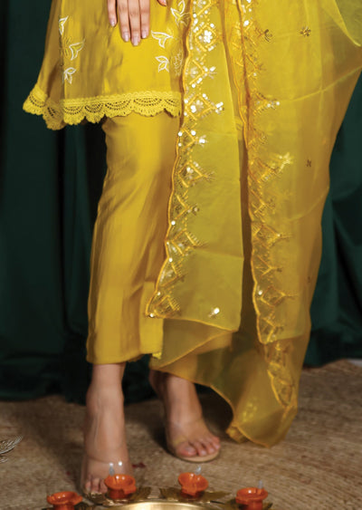 Mustard Silk Anarkali