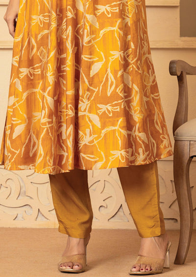 Mustard Muslin Anarkali