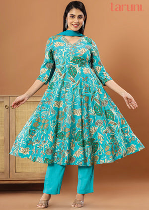 Sea Green Muslin Anarkali