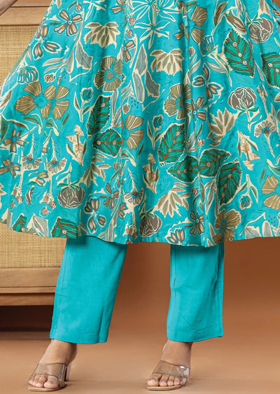 Sea Green Muslin Anarkali