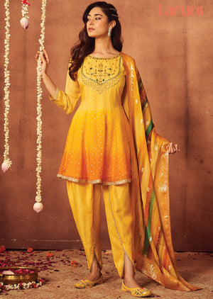 Yellow Organza Anarkali