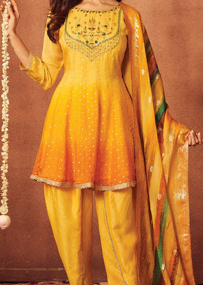 Yellow Organza Anarkali