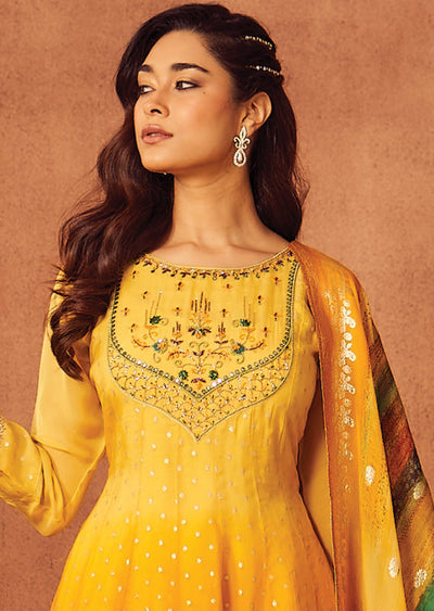 Yellow Organza Anarkali