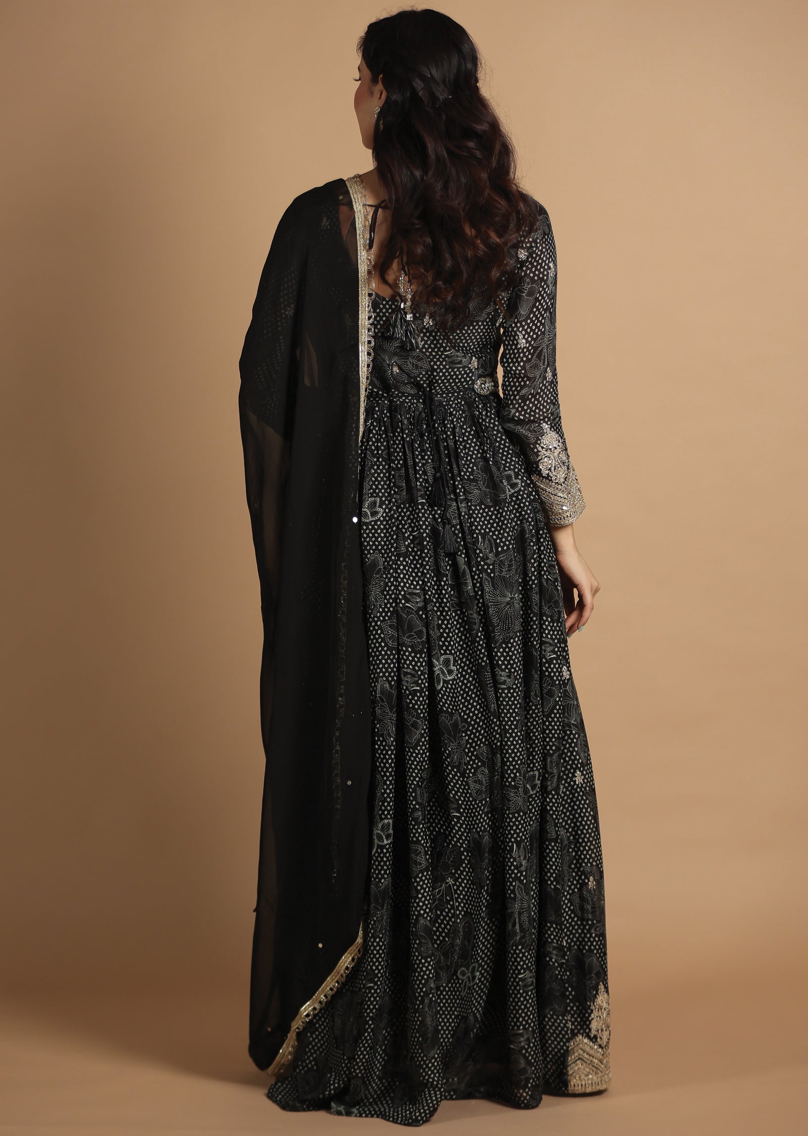 Black Organza Anarkali