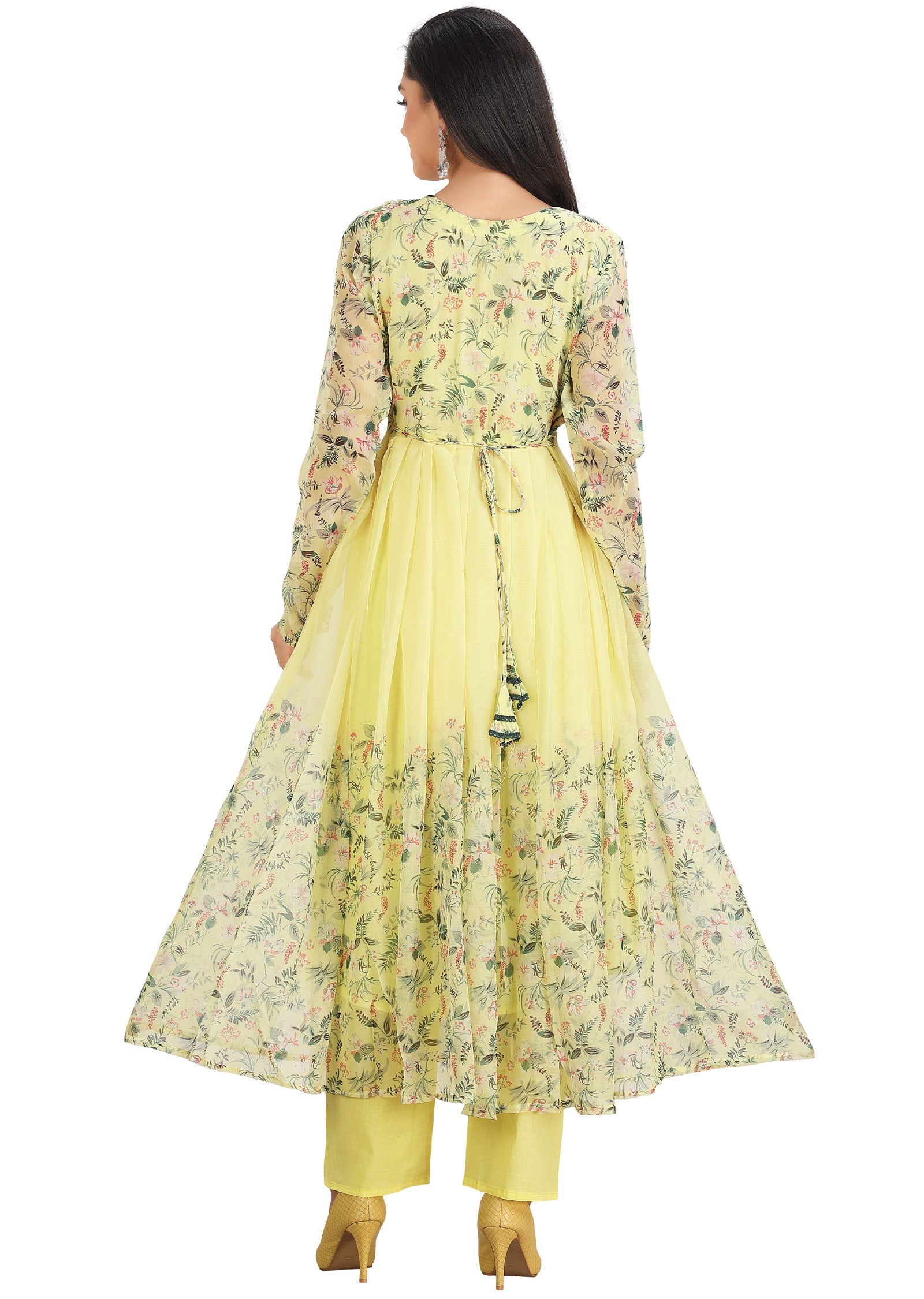 Yellow Chiffon Anarkali