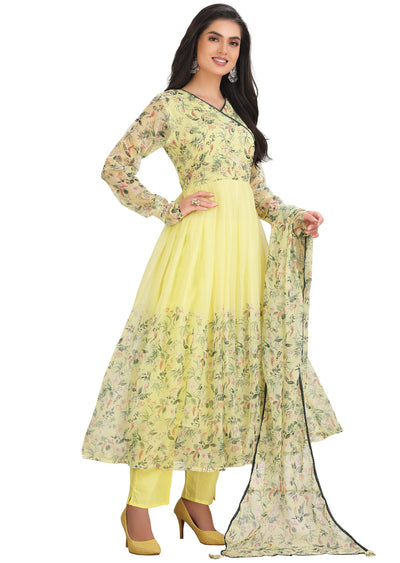 Yellow Chiffon Anarkali