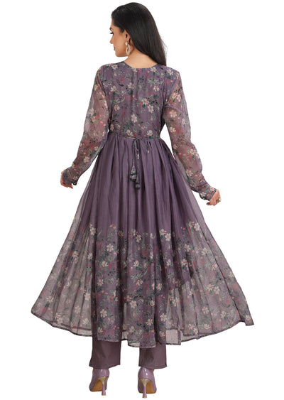 Grey Chiffon Anarkali